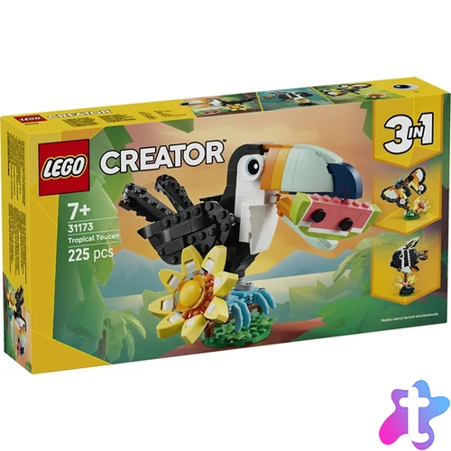LEGO® Creator 3 az 1-ben Vadállatok: Trópusi tukán, figurát tartalmazó játékkészlet 31173