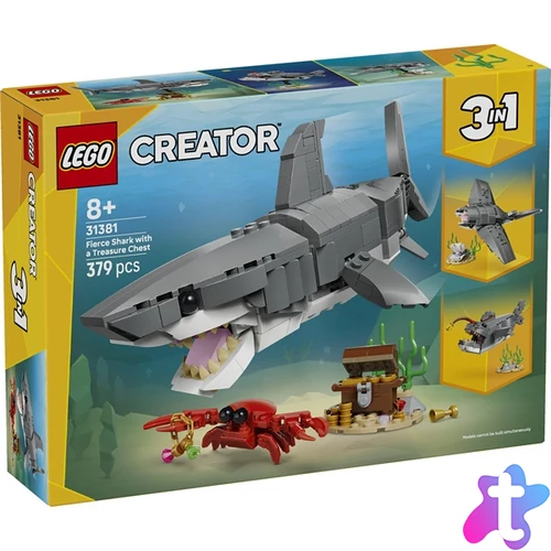 LEGO® Creator Veszedelmes cápa egy kincsesládával, játék 31381