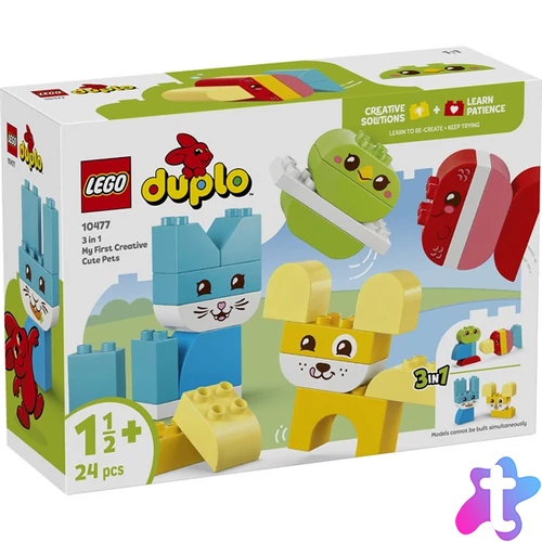 LEGO® DUPLO® Első készletek Kreatív és aranyos, 3 az 1-ben házi kedvencek játék 10477
