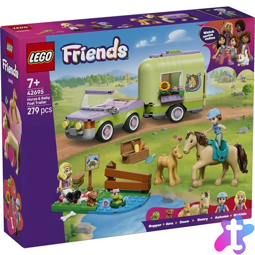 LEGO® Friends Ló és csikószállító utánfutó, játékkészlet 42695