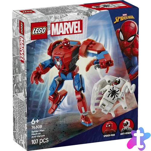LEGO® | Marvel Pókember robot vs. Anti-Venom, megépíthető játékfigurákat tartalmazó szett 76308