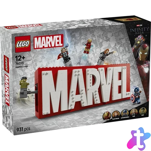 LEGO® | Marvel: MARVEL logó és minifigurák, gyűjthető és megépíthető szett 76313