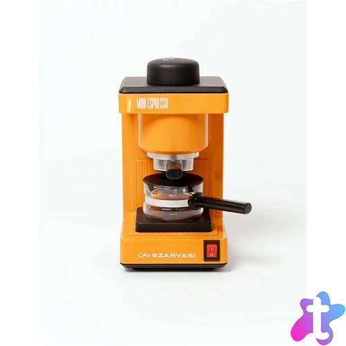 Szarvasi SZV-612/3 Mini presszókávéfőző, narancssárga,  800W,  2 / 6 személyes kivitel, üveg kiöntő edény, zárócsavar