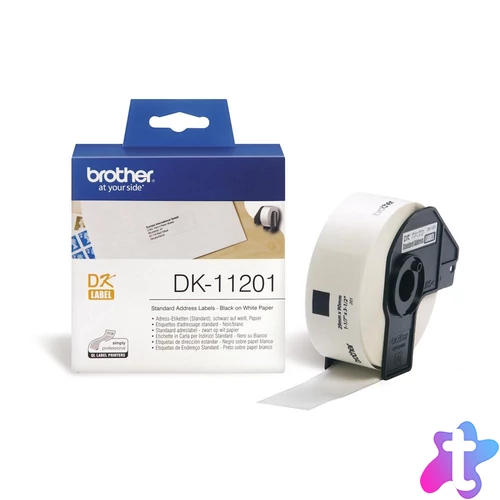 Brother DK-11201 elővágott öntapadós címke 400db/tekercs 29mm x 90mm White címkenyomtató szalag