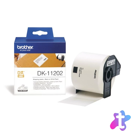Brother DK-11202 elővágott öntapadós címke 300db/tekercs 62mm x 100mm White címkenyomtató szalag