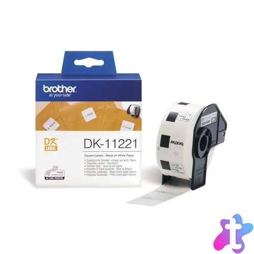 Brother DK-11221 elővágott öntapadós címke 100db/tekercs 23mm x 23mm White címkenyomtató szalag