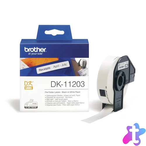 Brother DK-11203 elővágott öntapadós címke 300db/tekercs 17mm x 87mm White címkenyomtató szalag