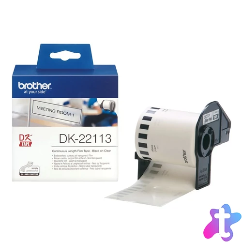 Brother DK-22113 folytonos szalagcímke 62mm x 15,24m öntapadós Clear címkenyomtató szalag