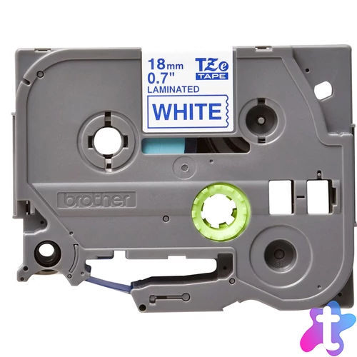 Brother TZe-243 laminált P-touch szalag (18mm) Blue on White - 8m címkenyomtató szalag