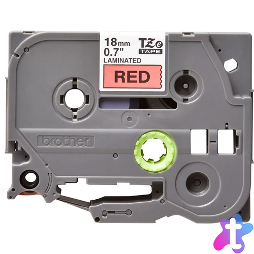 Brother TZe-441 laminált P-touch szalag (18mm) Black on Red - 8m címkenyomtató szalag