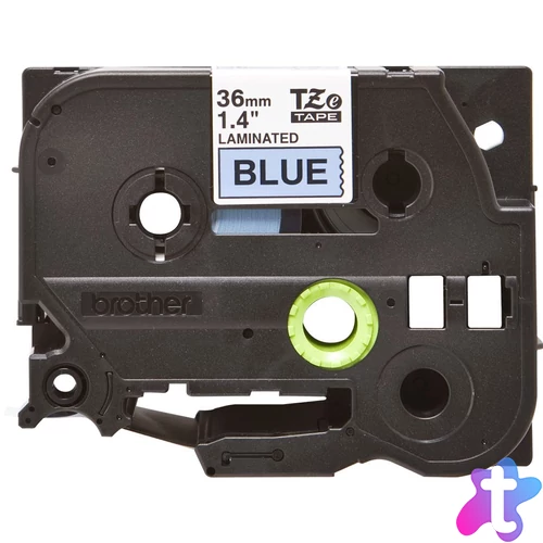 Brother TZe-561 laminált P-touch szalag (36mm) Black on Blue - 8m címkenyomtató szalag