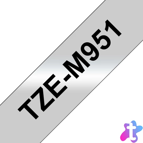 Brother TZe-M951 laminált P-touch szalag (24mm) Black on Matt Silver - 8m címkenyomtató szalag