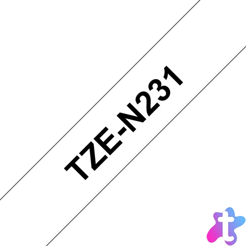 Brother TZe-N231 P-touch szalag (12mm)  Black on White - 8m címkenyomtató szalag