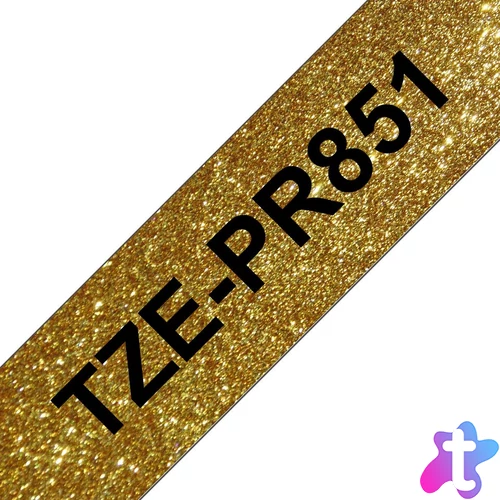 Brother TZe-PR851 laminált P-touch szalag (24mm) Black on Gold - 8m címkenyomtató szalag