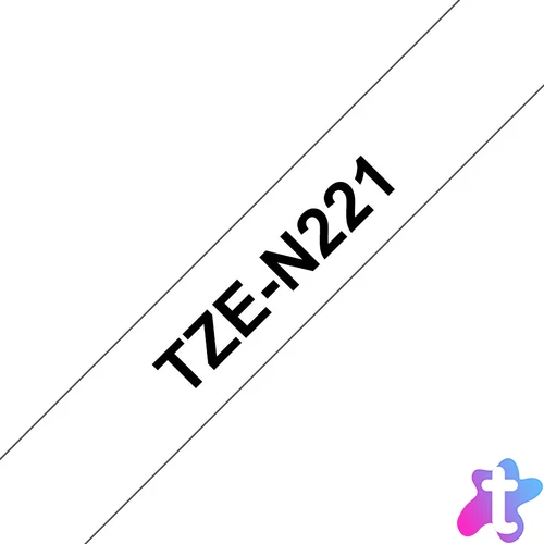 Brother TZe-N221 P-touch szalag (9mm) Black on White - 8m címkenyomtató szalag