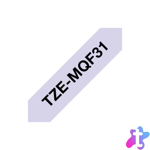 Brother TZe-MQF31 laminált P-touch szalag (12mm)  Black on Pastel Purple - 4m címkenyomtató szalag