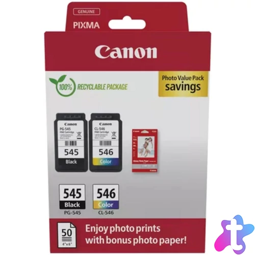 Canon PG-545/CL-546 Multipack tintapatron + Photo Paper Value Pack 50db