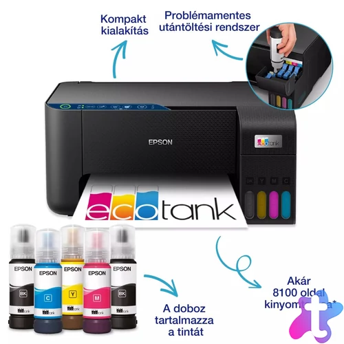 Epson EcoTank L3271 Wireless Tintasugaras Nyomtató/Másoló/Scanner multifunkciós nyomtató