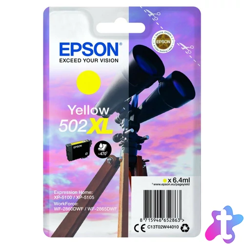 Epson T02W4 (502XL) Yellow tintapatron