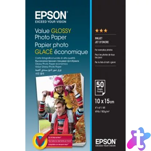 Epson Value 183g 10x15cm 100db Fényes Fotópapír