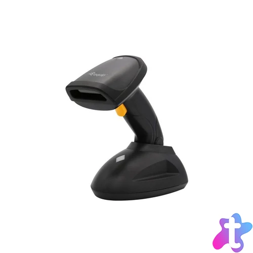 EQuip Wireless 1D Laser Barcode Scanner Long Distance with Stand Vonalkódolvasó Black