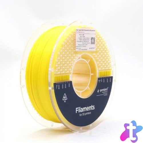 Gembird 3DP-ABS1.75HY-01-Y High Speed ABS filament Yellow 1,75mm 1kg