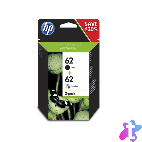 HP N9J71AE (62) Black + Color tintapatron