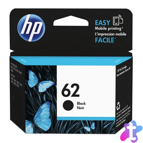 HP C2P04AE (62) Black tintapatron