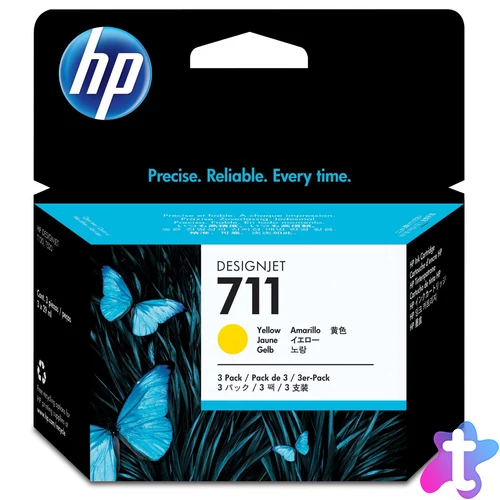 HP CZ136A (711) Yellow 3-pack tintapatron