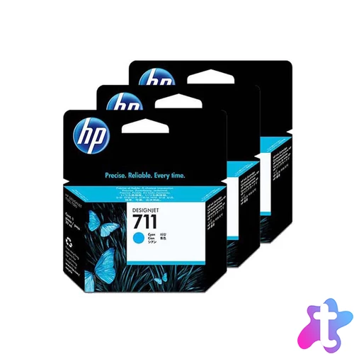 HP CZ134A (711) Cyan 3-pack tintaparton patron