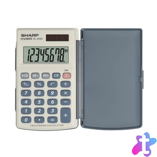 Sharp EL-243S Zsebszámológép Grey