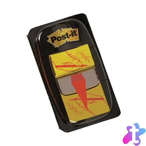 Jelölőcímke, műanyag, 50 lap, 25x43 mm, 3M POSTIT, ikonos, aláírás