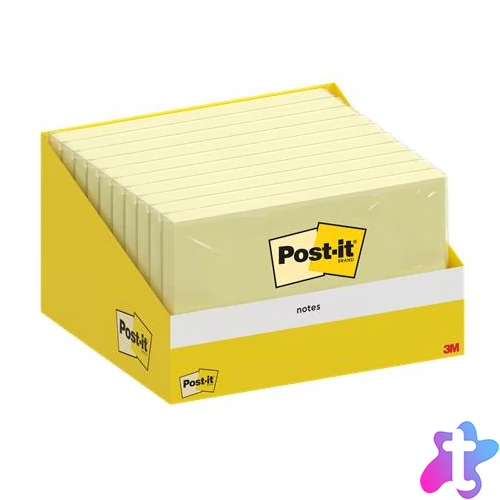 Öntapadó jegyzettömb, 76x127 mm, 100 lap, 3M POSTIT, kanári sárga