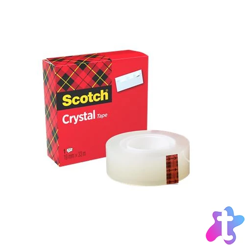 Ragasztószalag, 19 mm x 33 m, 3M SCOTCH "Crystal"