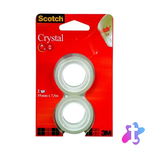 Ragasztószalag, 19 mm x 7,5 m, 3M SCOTCH "Crystal"