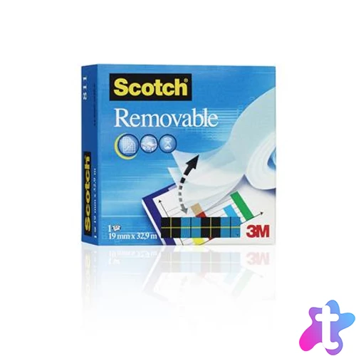 Ragasztószalag, 19 mm x 33 m, eltávolítható, 3M SCOTCH "Removable 811"