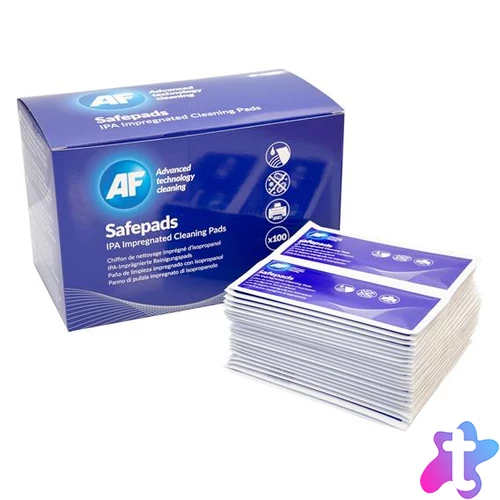 Tisztítókendő, izopropil alkohollal, nagy méretű, 100 db, AF "Safepads"