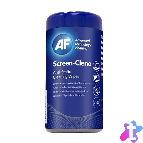 Tisztítókendő, képernyőhöz, antisztatikus, 100 db, AF "Screen-Clene"