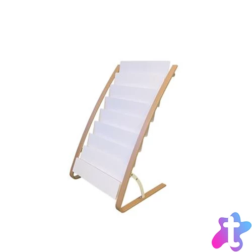 Katalógustartó, 8x2 rekeszes, ALBA, fa/fehér