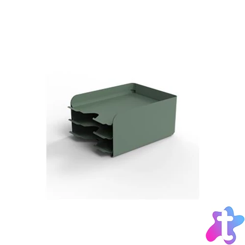 Irattálca, fém, 3 részes, ALBA, zöld