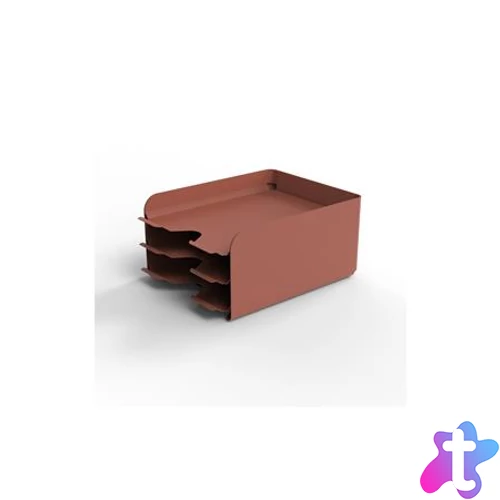 Irattálca, fém, 3 részes, ALBA, terrakotta