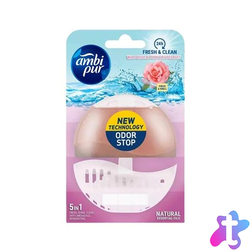 WC illatosító gél, 55 ml, AMBI PUR, rózsa és pink grapefruit