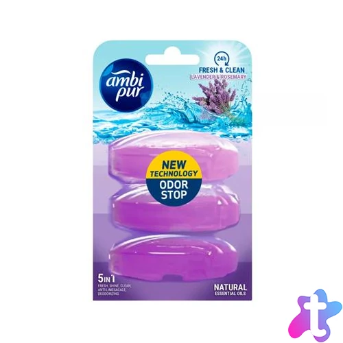 WC illatosító gél, utántöltő, 3x55 ml, AMBI PUR, levendula és rózsa