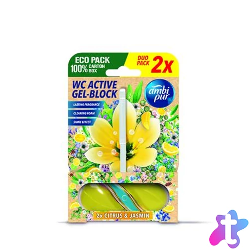 WC tisztító blokk, 2x45 g, AMBI PUR, citrus és jázmin