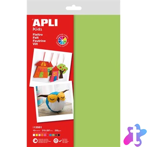 Filc anyag, APLI Kids, A4, vegyes színek