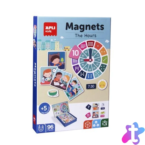 Mágneses készségfejlesztő készlet, 96 db, APLI Kids "Magnets", az órák