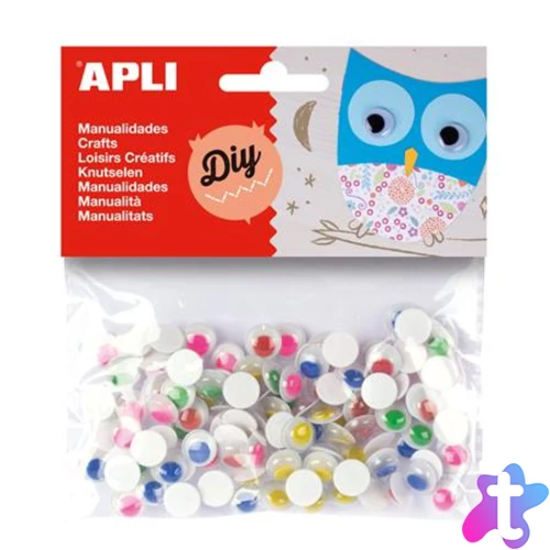 Öntapadó mozgó szem, kör, APLI "Creative", vegyes színek