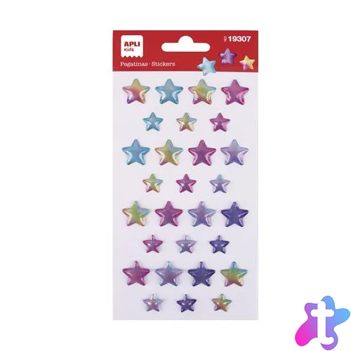 Matrica, domború, APLI Kids "Stickers", tündöklő csillagok