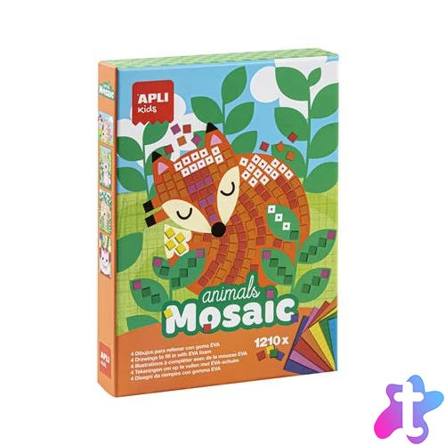 Mozaikos képkészítő készlet, APLI Kids "Animals Mosaic", erdei állatok