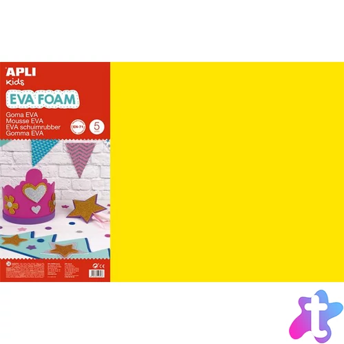 Moosgumi, 400x600 mm, APLI Kids "Eva Sheets", sárga